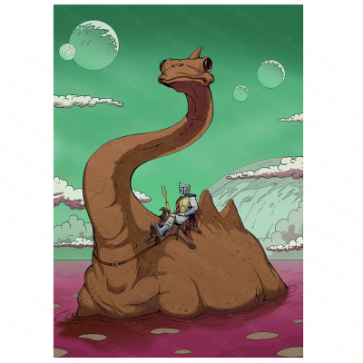 Звездные Войны ПостерЗвездные Войны постер Боба Фетт на динозаре