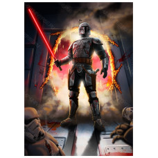 Star Wars Постер Мандалорец со световым мечем