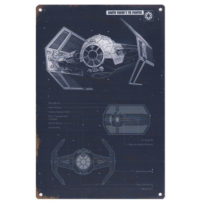 Star Wars постер истребитель Дарта Вейдера Tie-Advanced